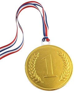 Stockists of 100mm Gold chocolate medal - Single medal