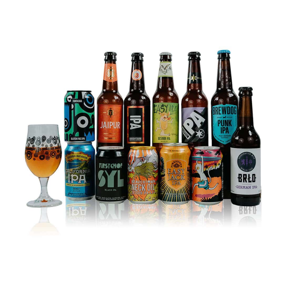 Stockists of 12 World Craft IPA Mixed Case with BeerHunter Glass