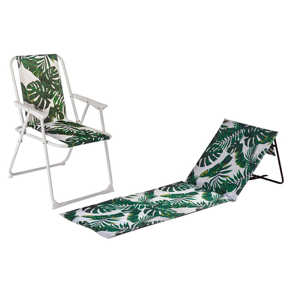 4 Piece Folding Beach Chair Lounger Set Banana Leaf By Harbour Housewares Stockists.