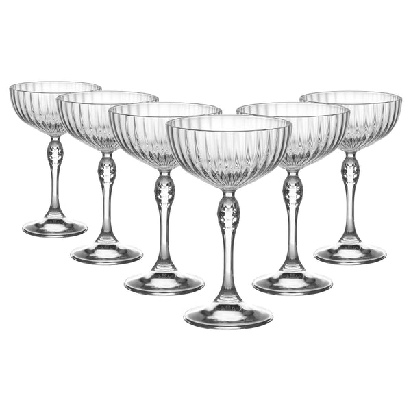 America 20s Champagne Saucers 230ml Pack of 6 By Bormioli Rocco Stockists.