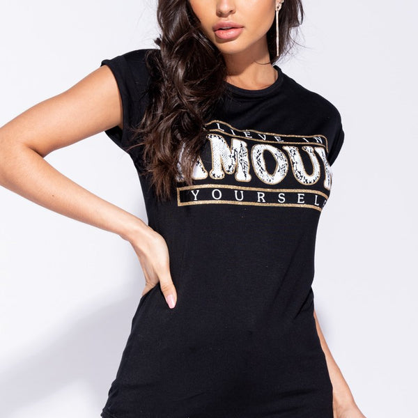 Black Snake Print Amour Logo T Shirt Stockists.