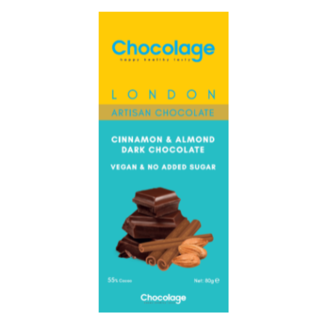 Chocolage Cinnamon Almond Vegan Dark Chocolate 80gr Stockists.