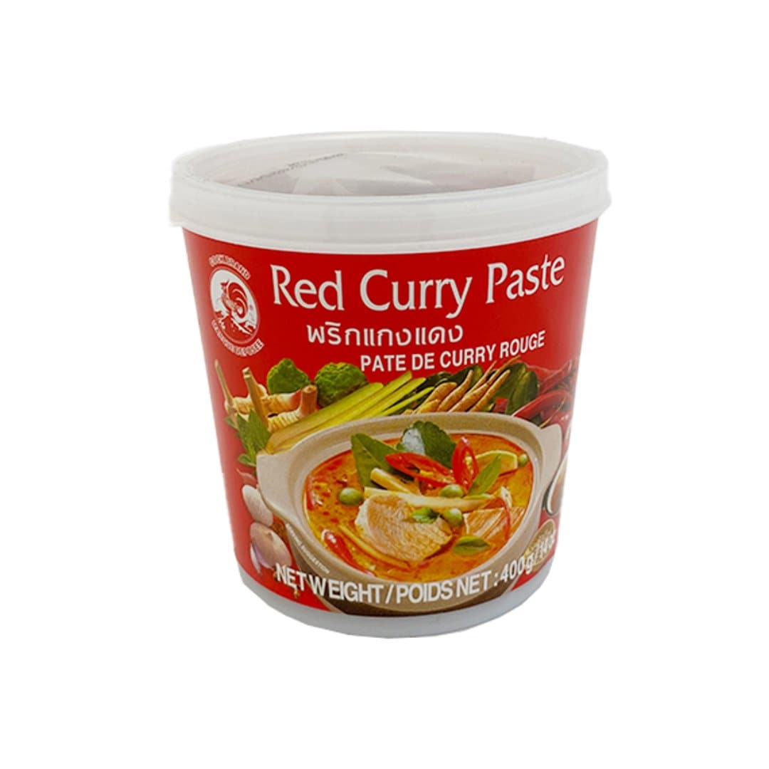 Cock Thai Red Curry Paste Tub 400gr Stockists.