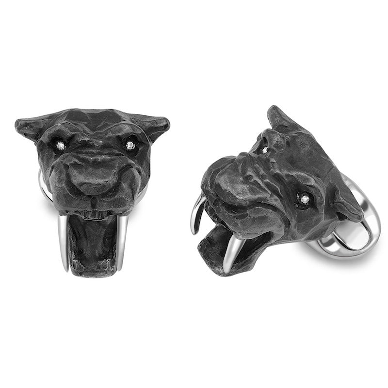 Deakin Francis Cufflinks Black Saber Tooth Tiger Stockists.