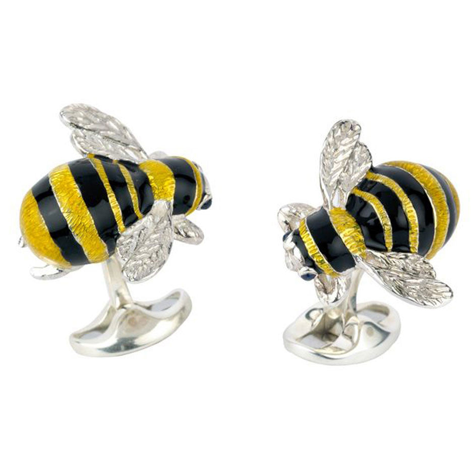 Deakin Francis Cufflinks Sterling Silver Bumble Bee With Sapphire Eyes Stockists.