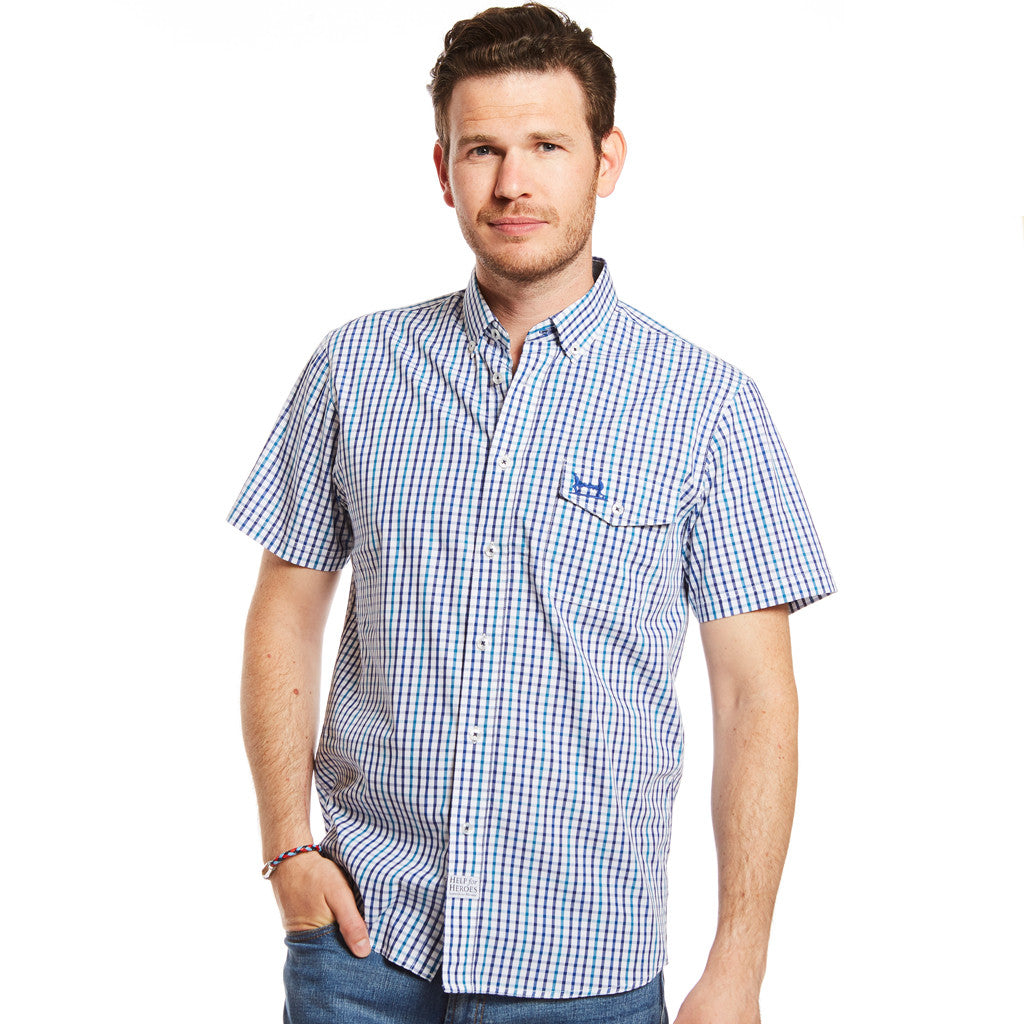 Fairfield Check Shirt XL Navy Stockists.