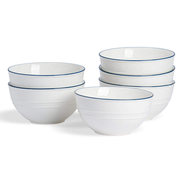 Farmhouse White Cereal Bowls 15cm Pack of 6 By Nicola Spring Stockists.
