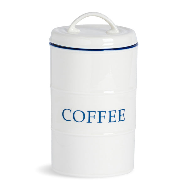 Farmhouse White Coffee Canister By Nicola Spring Stockists.