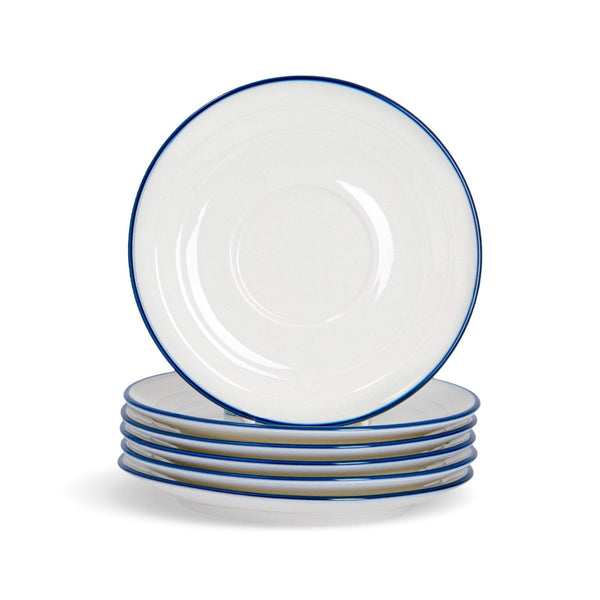 Farmhouse White Espresso Saucers 13cm Pack of 6 By Nicola Spring Stockists.