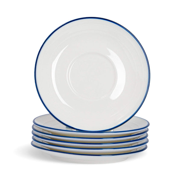 Farmhouse White Teacup Saucers 16cm Pack of 6 By Nicola Spring Stockists.