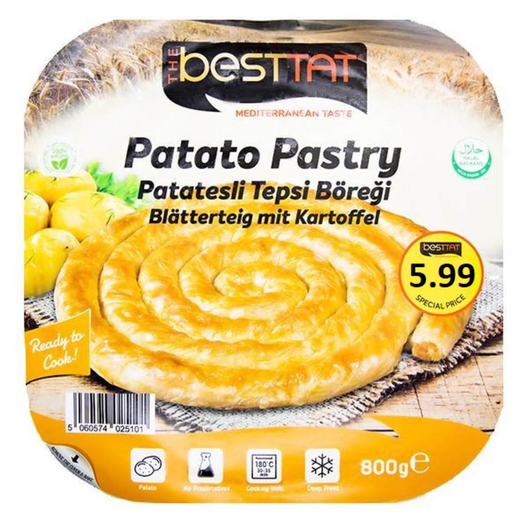 Frozen Besttat Potato Pastry 800gr Stockists.