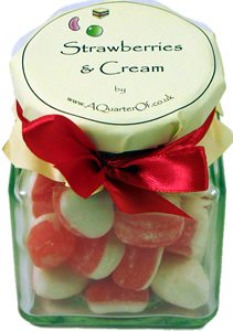 Glass Gift Jar of Strawberries and Cream