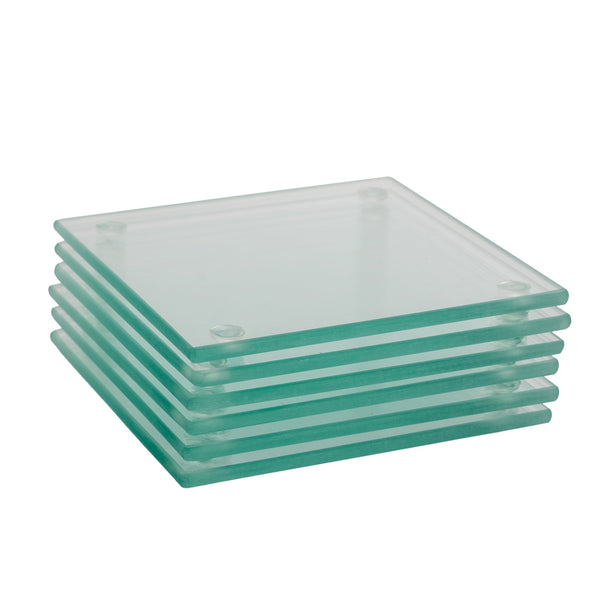 Glass Square Coasters Clear By Harbour Housewares Stockists.