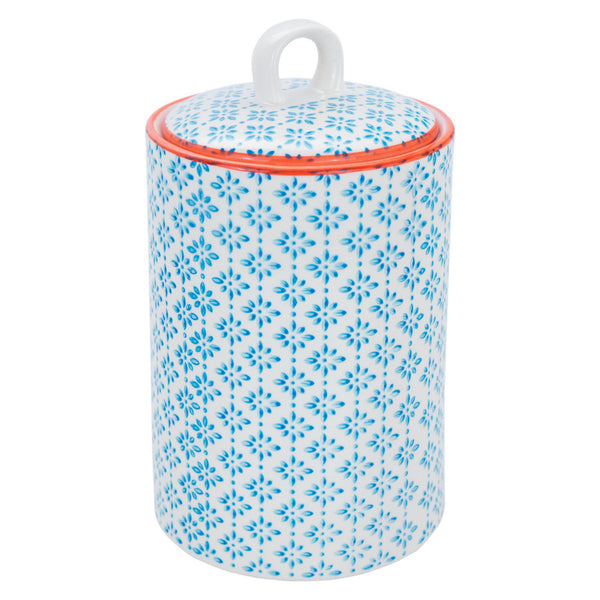 Hand Printed Kitchen Canister 11.5cm By Nicola Spring Stockists.
