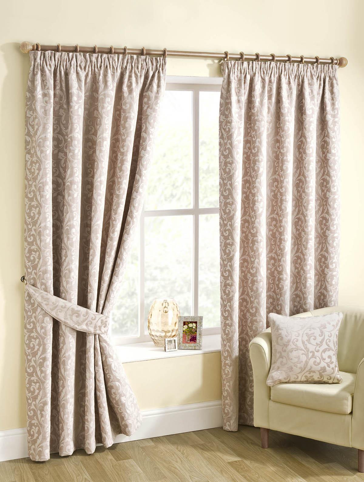 Ivory Edison Ready Made Lined Curtains