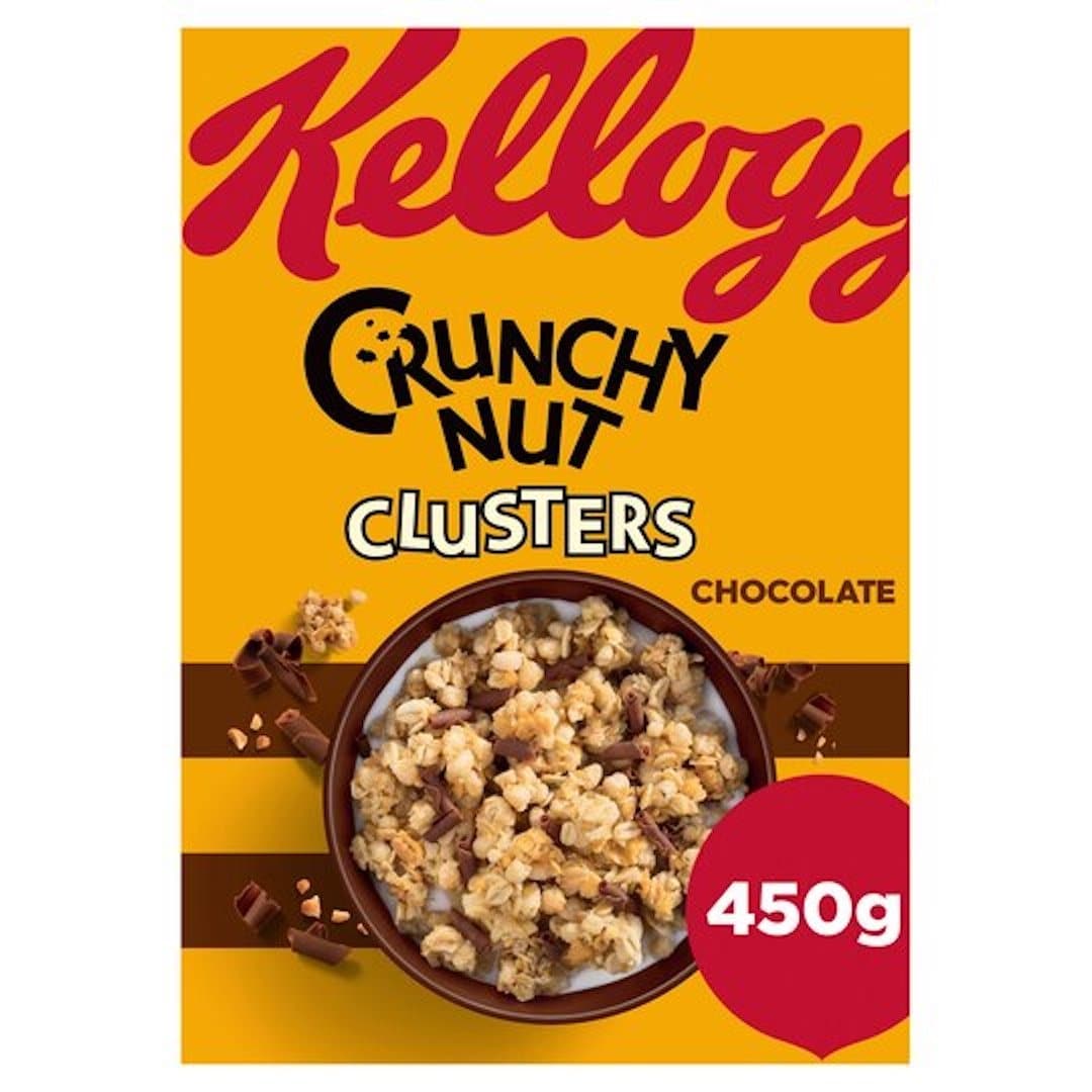 Kelloggs Crunchy Nut Chocolate Clusters 450gr Stockists.