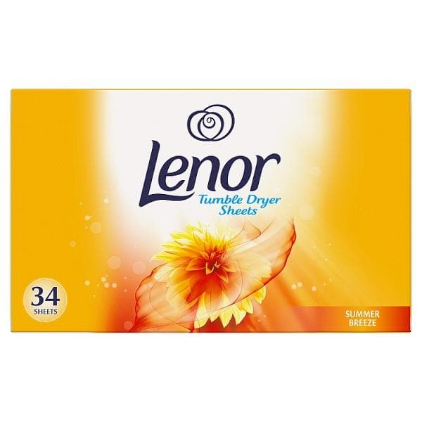 Lenor Fabric Tumble Dryer Sheets Summer Breeze 34 Sheets Stockists.