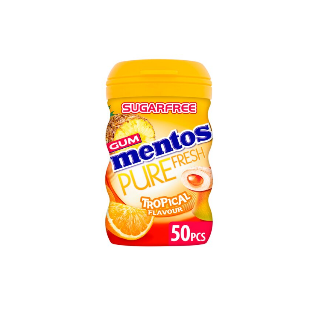 Mentos Pure Fresh Tropical Chewing Gum 100gr 50 Pieces Stockists.