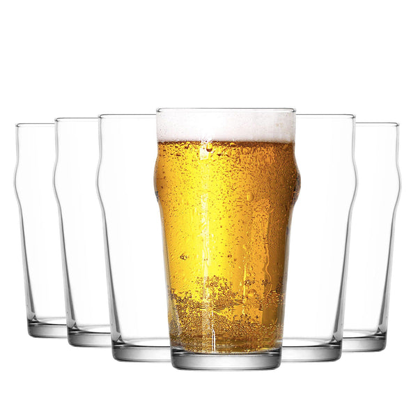 Noniq Pint Beer Glasses 570ml Pack of 6 By LAV Stockists.