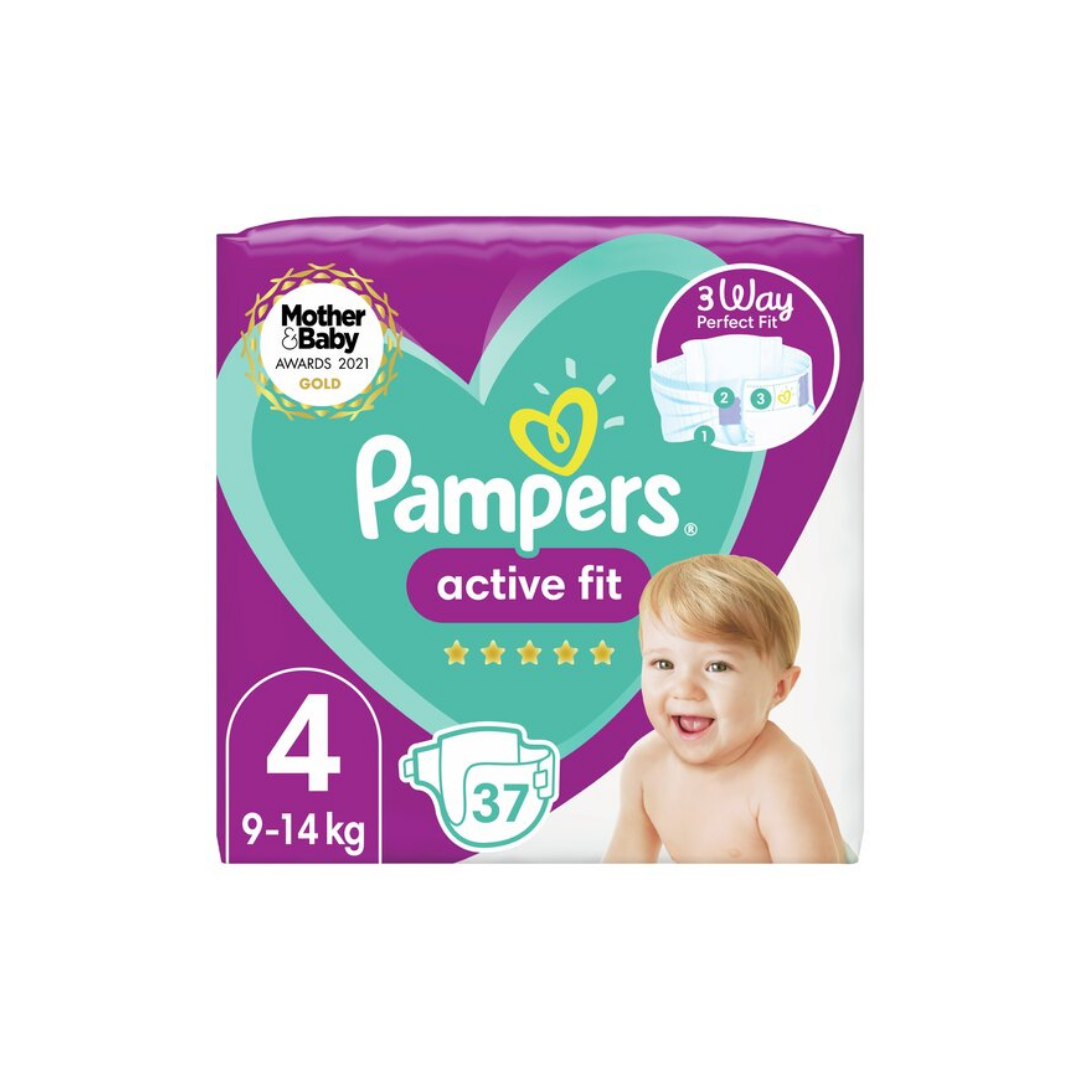 Pampers Active Fit Size 4 37 Nappies Essential Pack Stockists.
