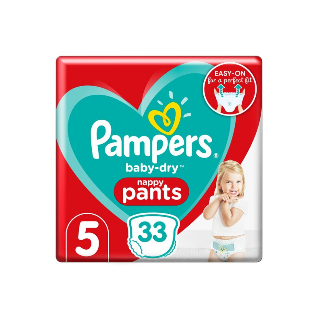 Pampers Baby Dry Pants Essential Pack Size 5 33 Nappies Stockists.