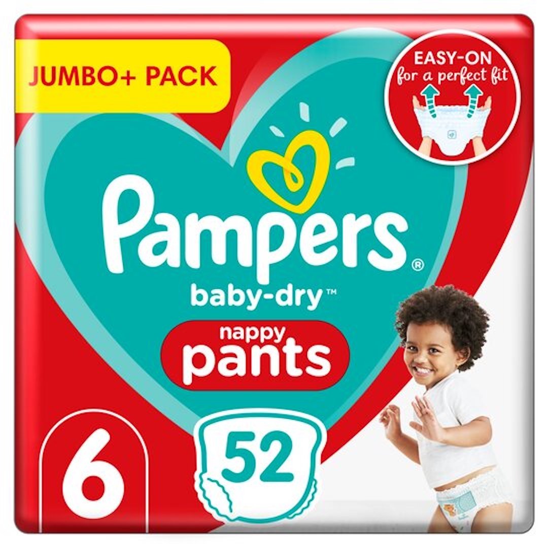 Pampers Baby Dry Pants Jumbo Pack Size 6 52 Nappies Stockists.