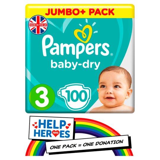 Pampers Baby Dry Size 3 Jumbo Pack 100 Nappies Stockists.