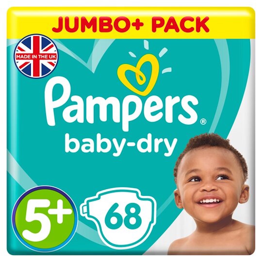 Pampers Baby Dry Size 5 Jumbo Pack 68 Nappies Stockists.