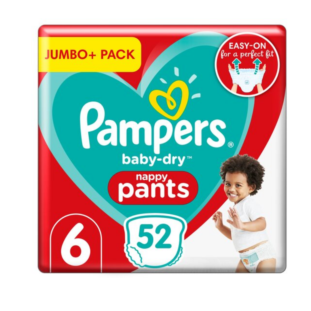 Pampers Baby Dry Size 8 Jumbo 52 Nappies Stockists.