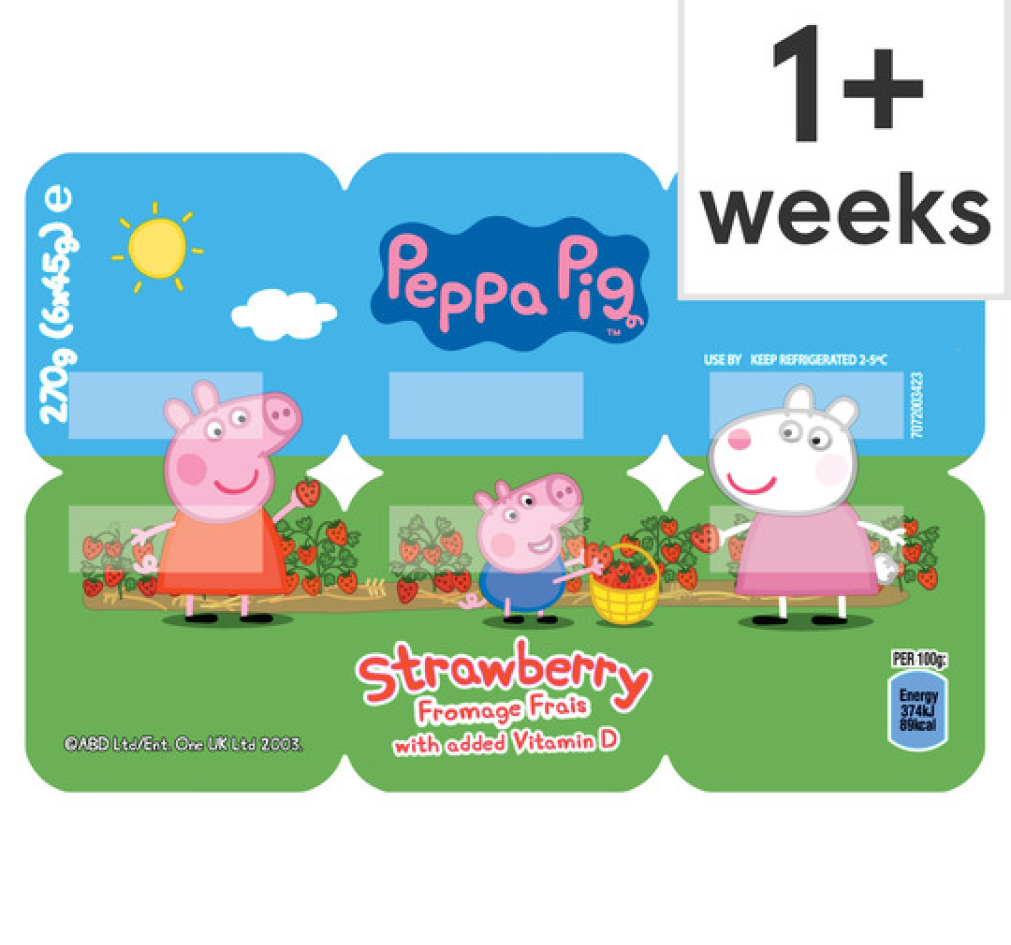 Peppa Pig Strawberry Fromage Frais 6X45g Stockists.
