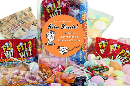 Personalised Jar of Retro Sweet Classics   with 20+ Designs