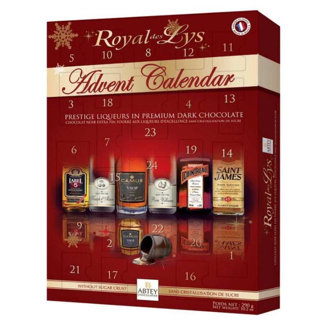 Premium Dark Chocolate Liqueur Filled Christmas Advent Calendar for Adults 290g Stockists.