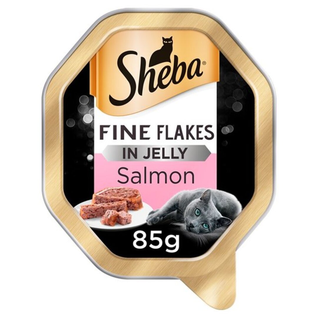 Sheba Fine Flakes Wet Cat Food Tray with Salmon in Jelly 85g Stockists.