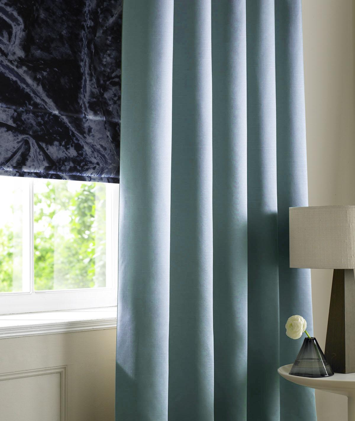 Sky Faux Silk Made to Measure Curtains