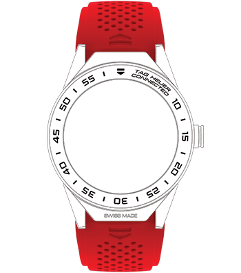TAG Heuer Watch Strap Connected II Perforated Silicone Red Stockists.