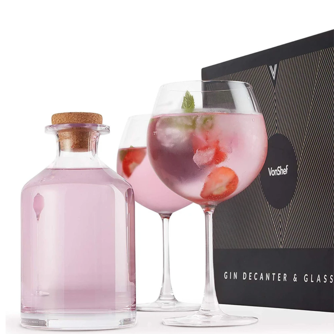 VonShef Gin Decanter 2 Balloon Glasses Stockists.