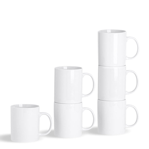 White Coffee Mugs 285ml Pack of 6 By Argon Tableware Stockists.
