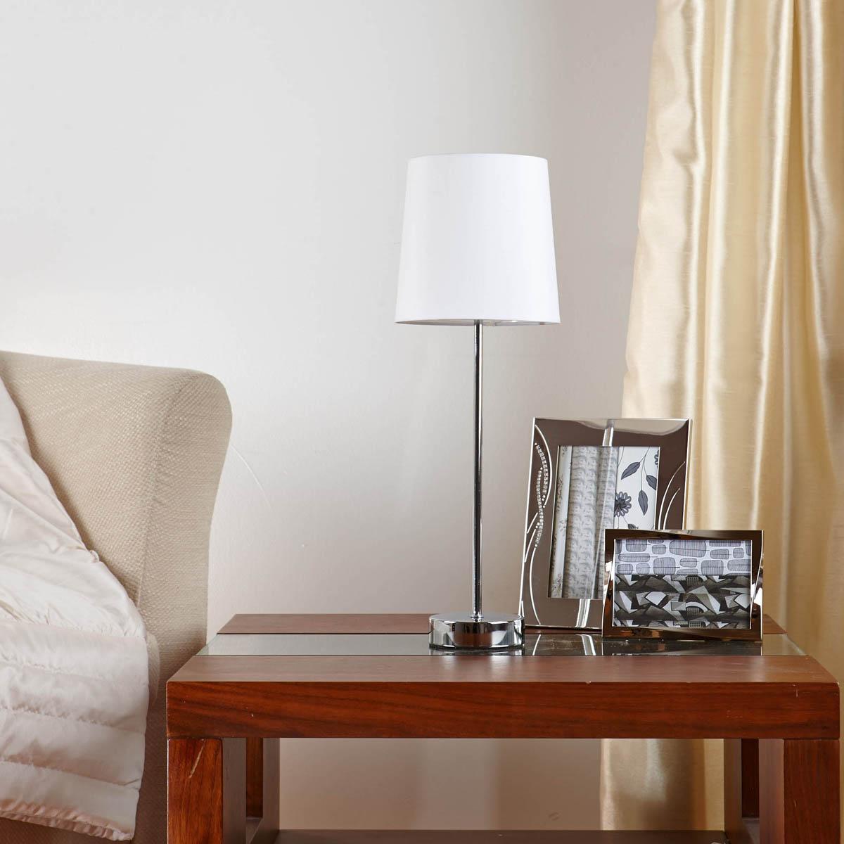 White Tall Stick Table Lamp