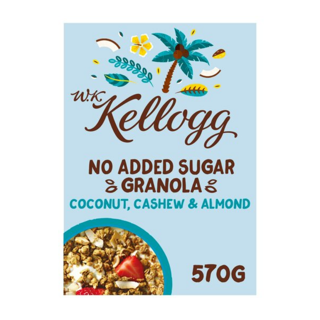 Wk Kelloggs No Added Sugar Coconut Granola 570gr Stockists.
