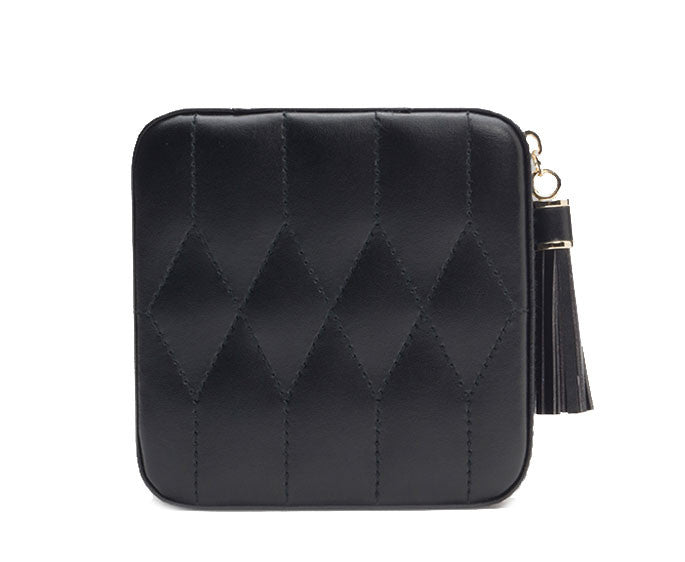 Wolf Caroline Zip Travel Jewellery Case Black Stockists.