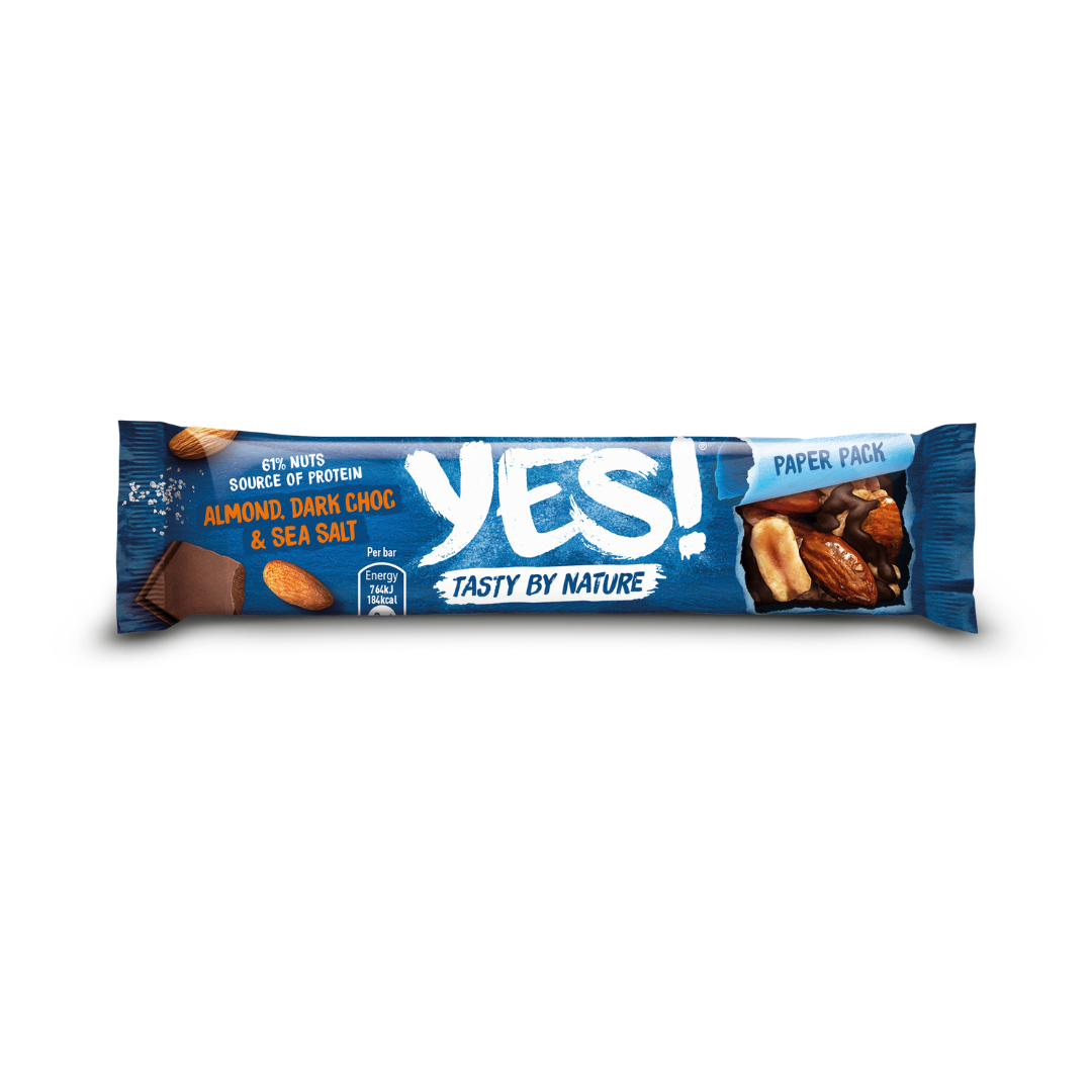 YES Almond Dark Chocolate Sea Salt Nut Snack Bar 35g Stockists.
